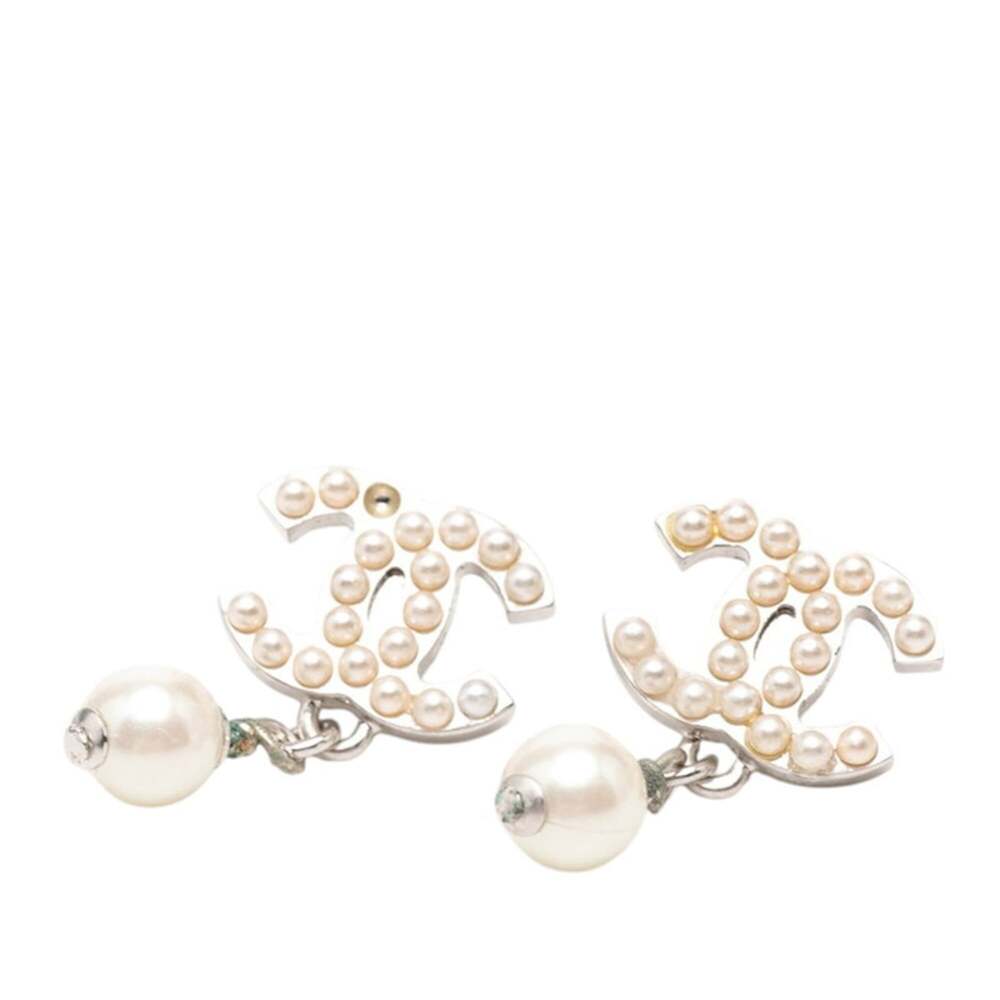 Chanel Cc Logo Stud Earrings Silver- #276064C79B